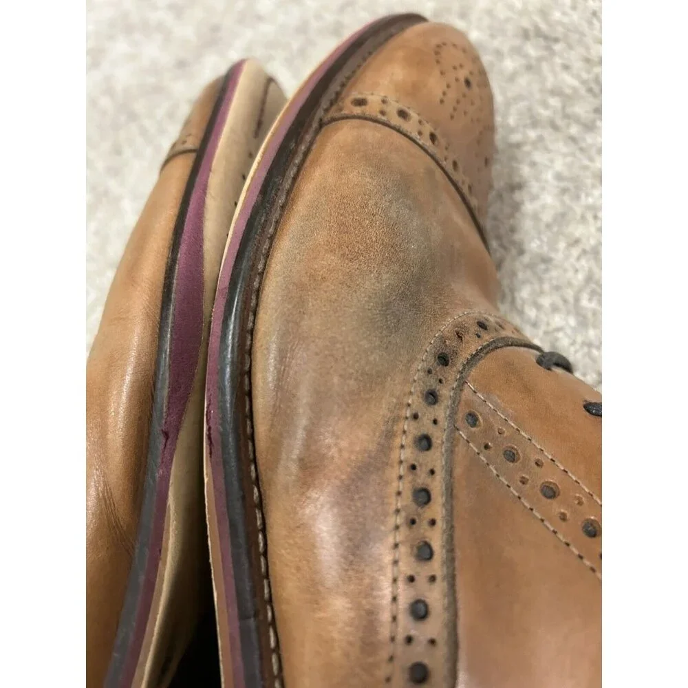 Johnston & Murphy Men’s‎ Size 10.5 Conrad Cap Toe Shoes Brown Calfskin Leather